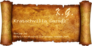 Kratochvilla Gazsó névjegykártya